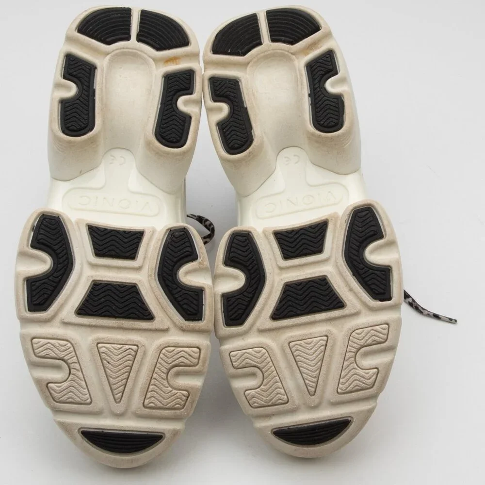 Vionic Aris Trainers Leopard Sneakers Arch Support Tennis Shoes White Size 8
